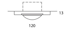 ONYXX.LED – BASE 1 – Deckenleuchte - Strichzeichnung mit Bemaßung