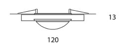 ONYXX.LED – BASE 2 – Deckenleuchte - Strichzeichnung mit Bemaßung