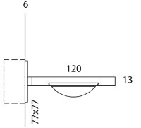 ONYXX.LED – DUAL 1 – Wandleuchte - Strichzeichnung mit Bemaßung