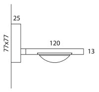 ONYXX.LED – DUAL 3 – Wandleuchte - Strichzeichnung mit Bemaßung