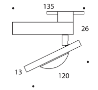 ONYXX.LED – INFINITY – Strahler für 230V Stromschiene - Strichzeichnung mit Bemaßung