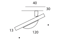 ONYXX.LED – SYSTEM 2 – Wandaufbauleuchte - Strichzeichnung mit Bemaßung