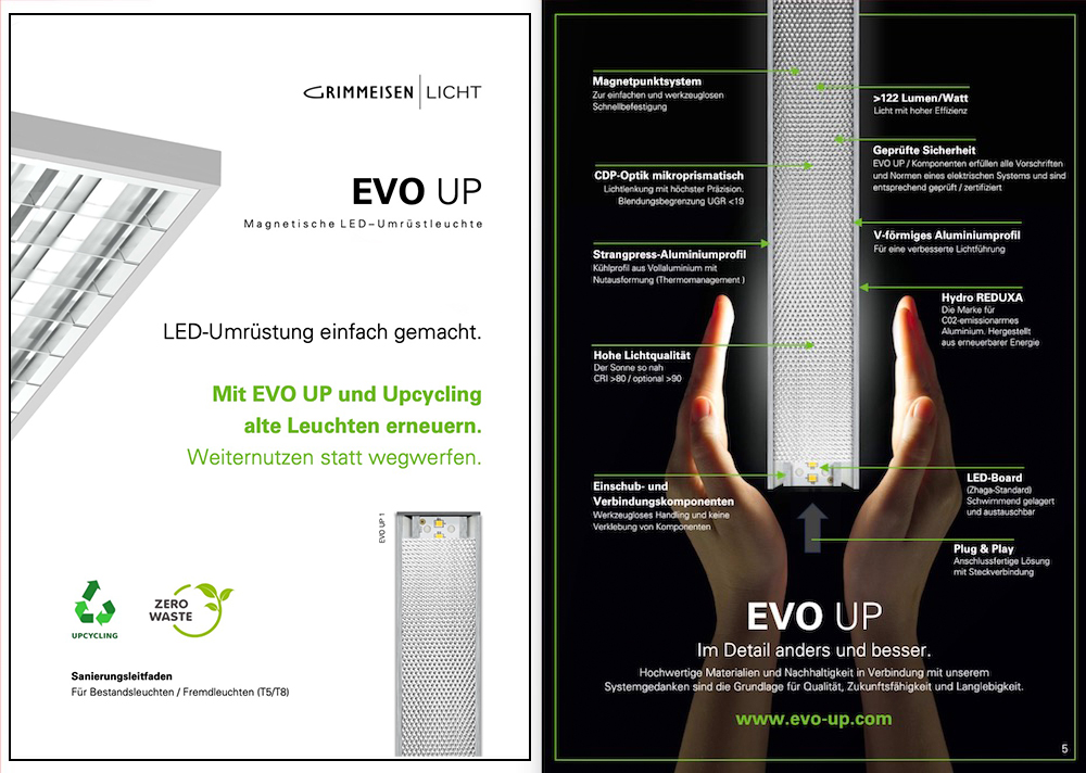 Grimmeisen Licht - Beleuchtungssanierung mit EVO UP - Magnetische LED-Umrüstleuchte